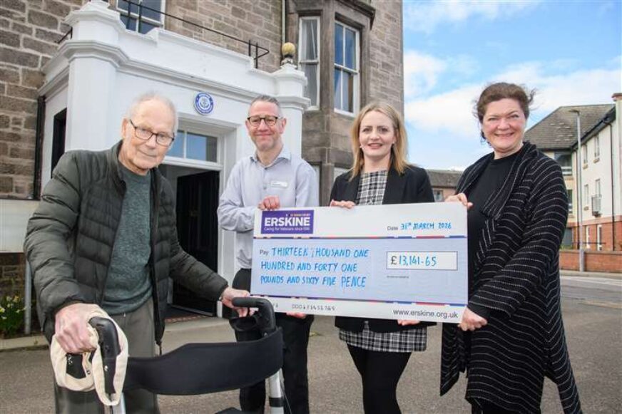 Erskine Veterans Charity receives over £13,000  from Gordon & MacPhail fundraising efforts