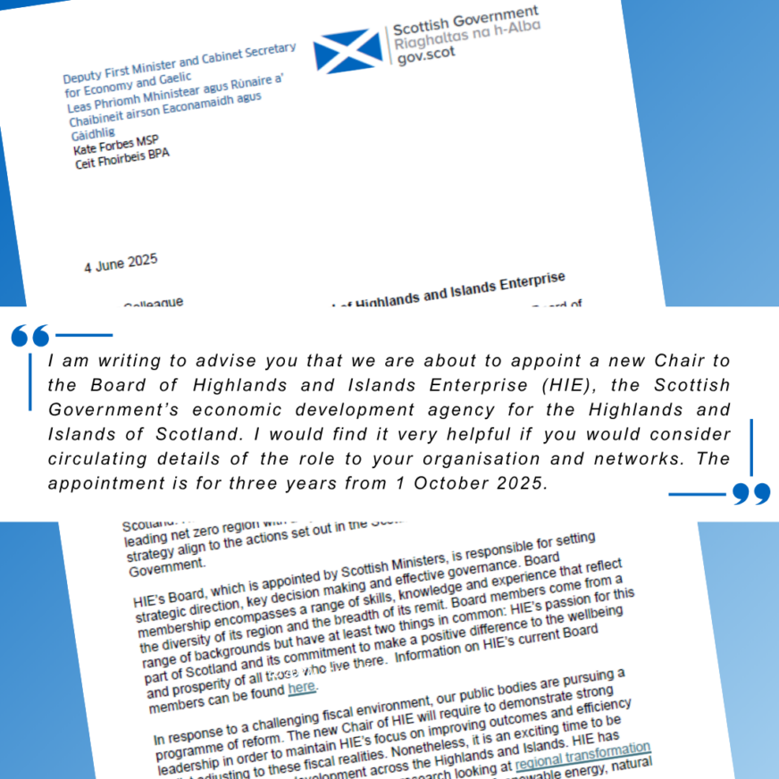 Appointment of the Chair to the Board of Highlands and Islands Enterprise