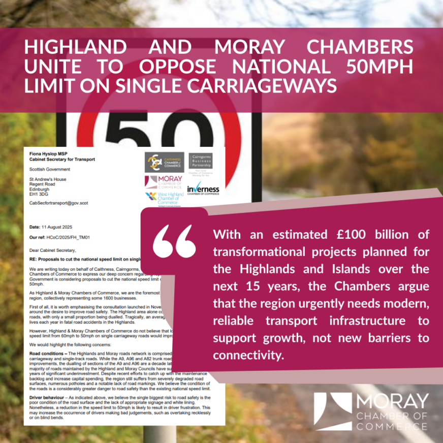 Highland and Moray Chambers Unite to Oppose National 50mph Limit on Single Carriageways