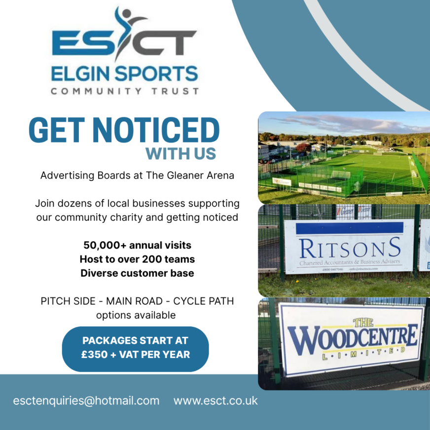 Elgin Sports Community Trust - Advertising Boards Available