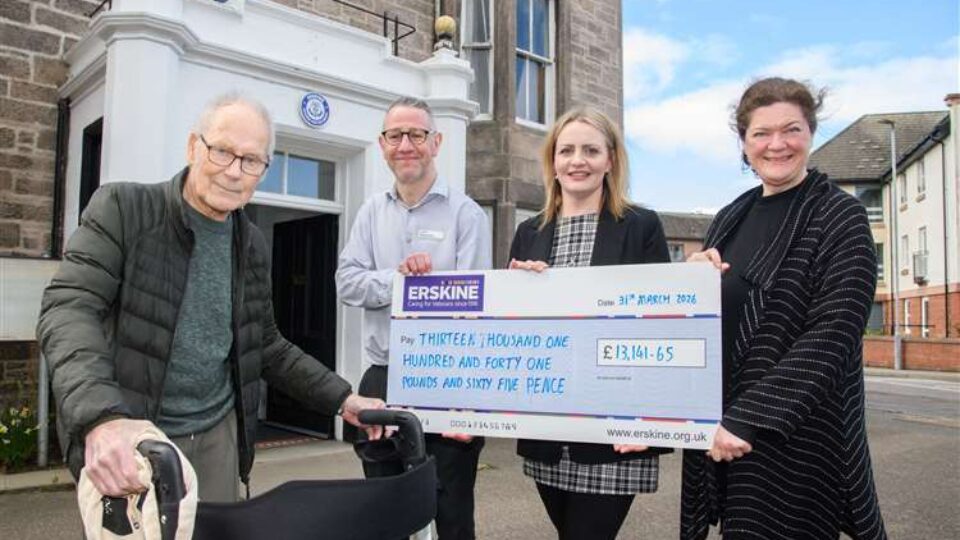 Erskine Veterans Charity receives over £13,000  from Gordon & MacPhail fundraising efforts