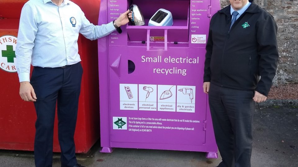 Highland residents can help the environment and vulnerable members of their local community by donating their old small electricals