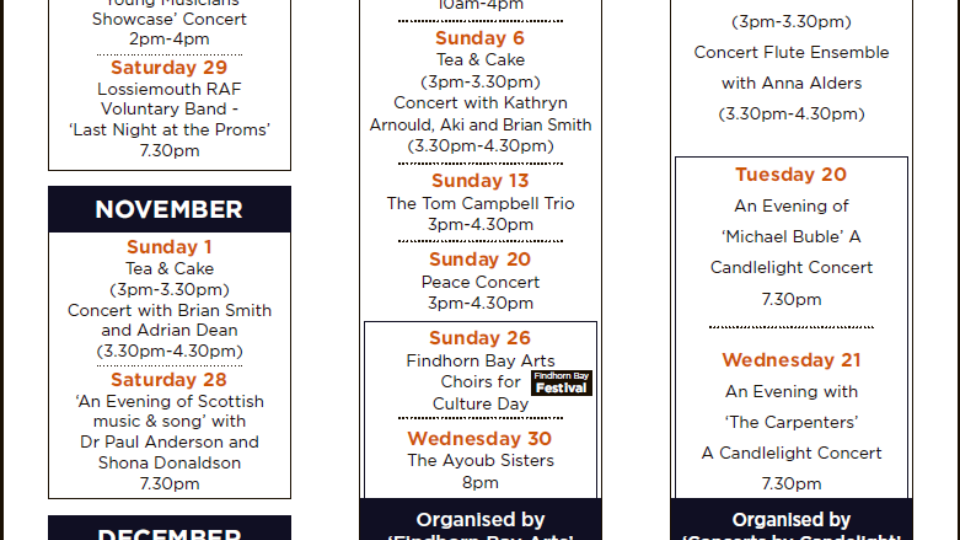 St Laurence Forres Trust Events Programme