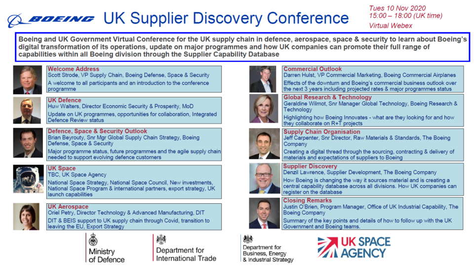 BOEING - UK SUPPLIER DISCOVERY CONFERENCE