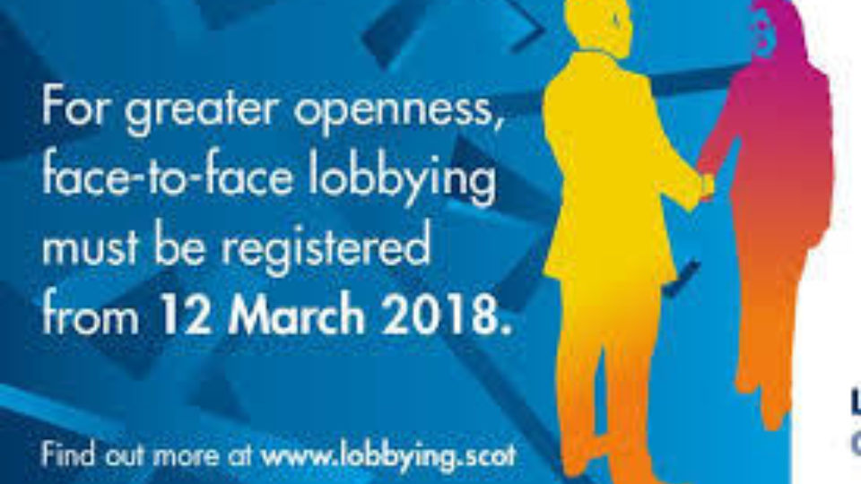 Lobbying (Scotland) Act 2016 comes into force Monday 12 March