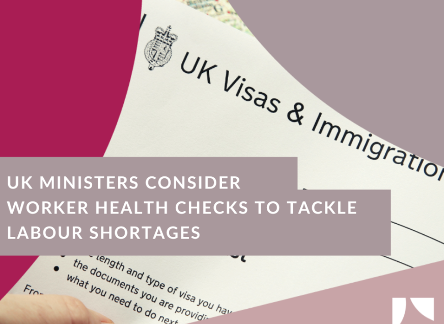 UK ministers consider worker health checks to tackle labour shortages