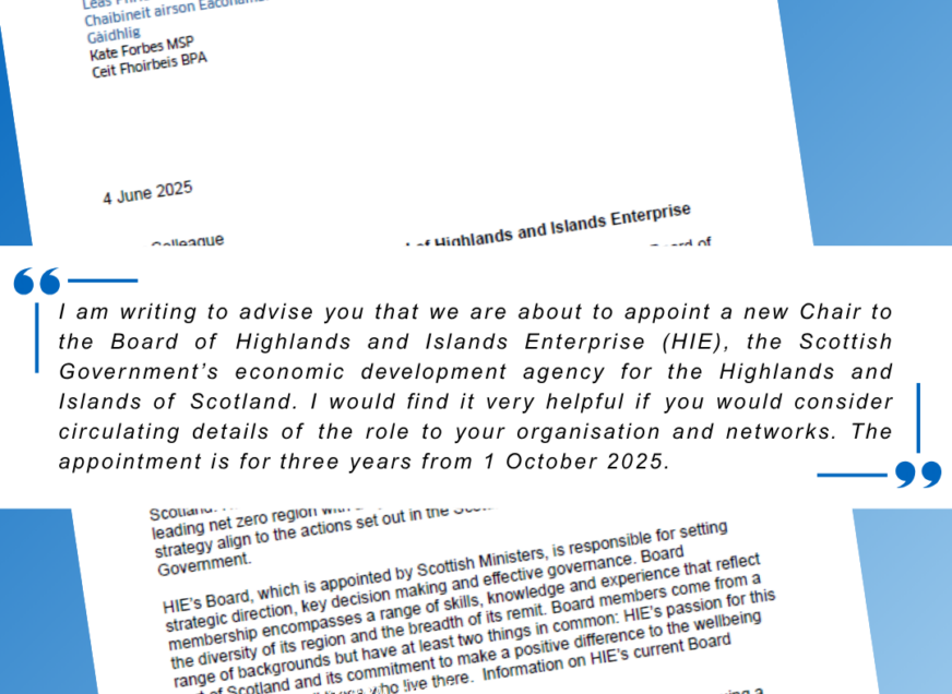 Appointment of the Chair to the Board of Highlands and Islands Enterprise