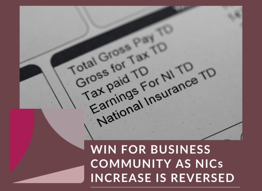 Win for business community as NICs increase is reversed